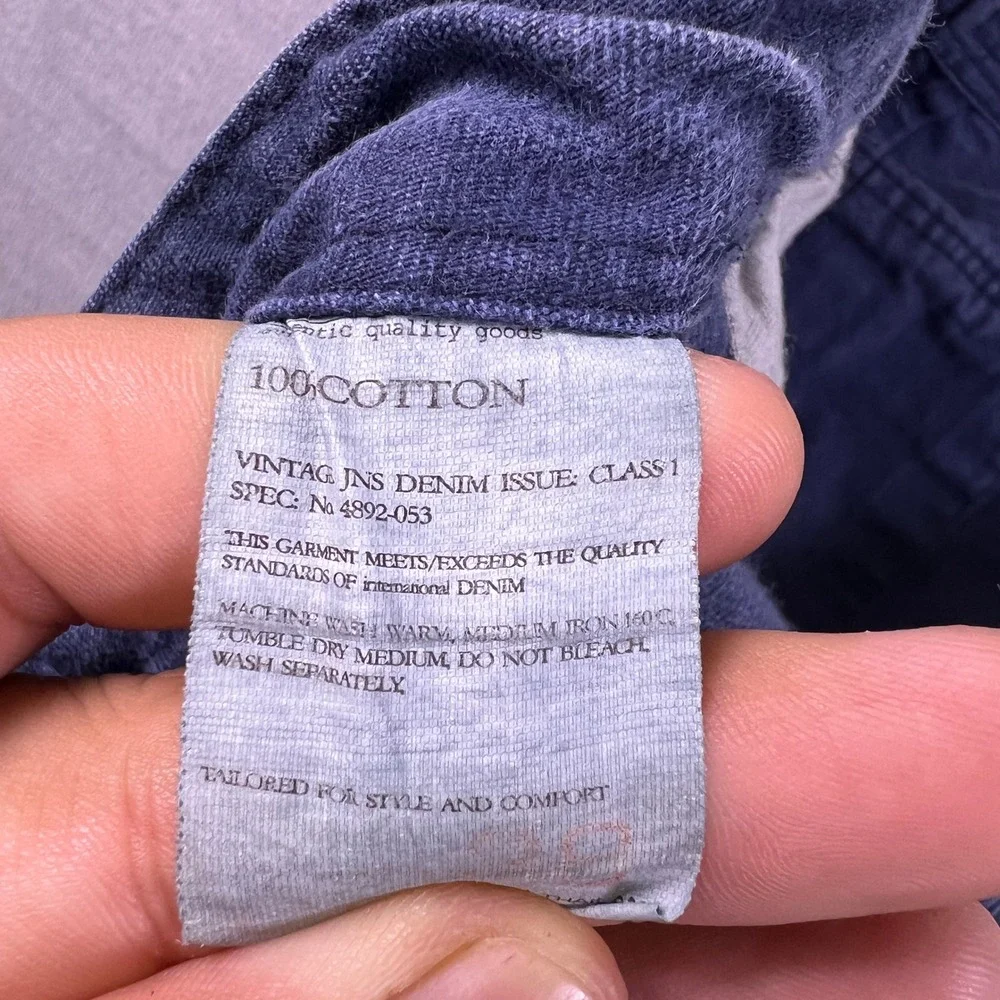 Cotton Twill Cargo Multi-Pocket Mid Rise Shorts Mens 36 Blue Cotton Twill